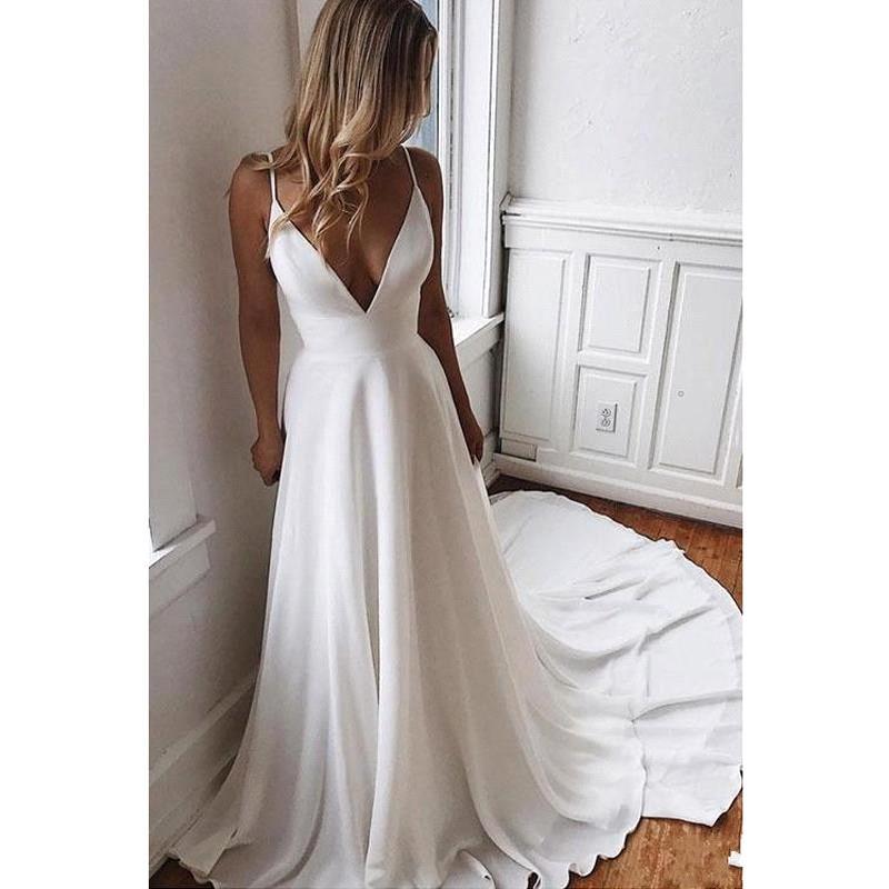 Robe de Mariée Simple & élégante - Robe Fluide - Blanc ...